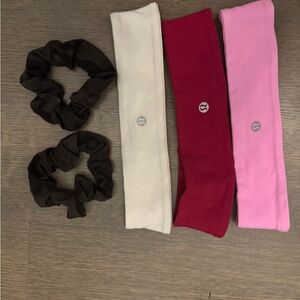 lululemon athletica Headbands and Scrunchies Set - Cream, Red, Pink, Black